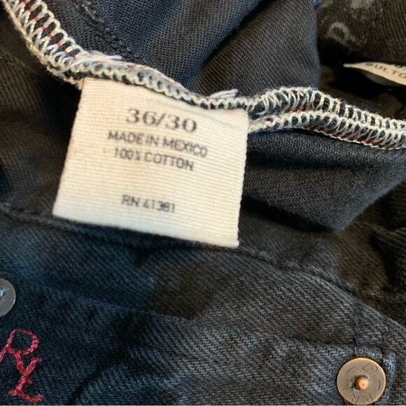 Polo Ralph Lauren Denim Dungarees Black Jeans Men's 36 - Picture 10 of 11